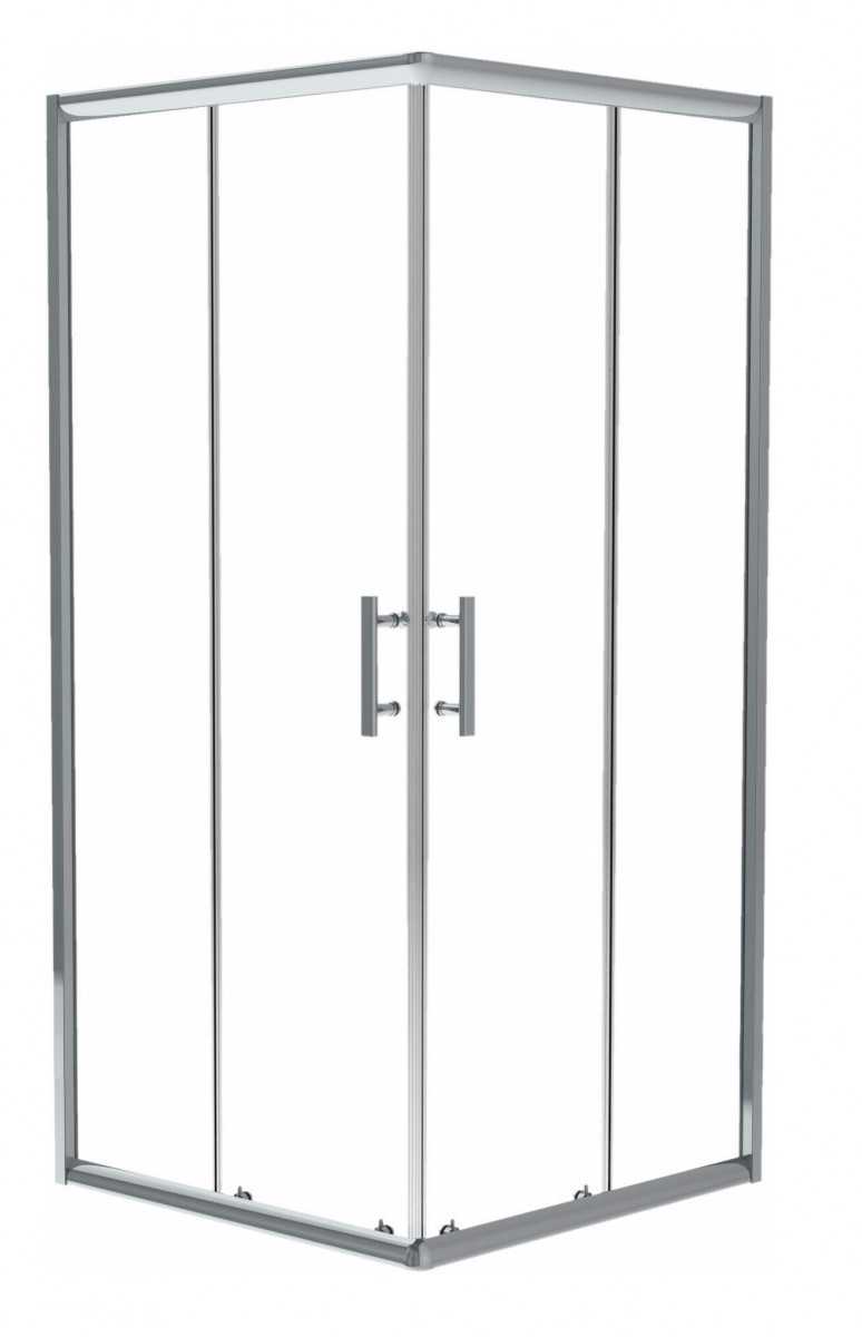 Deante Jasmin Plus kabina kwadratowa drzwi rozsuwane 80x80 chrom szkło przeźroczyste Active Cover KTJ042P