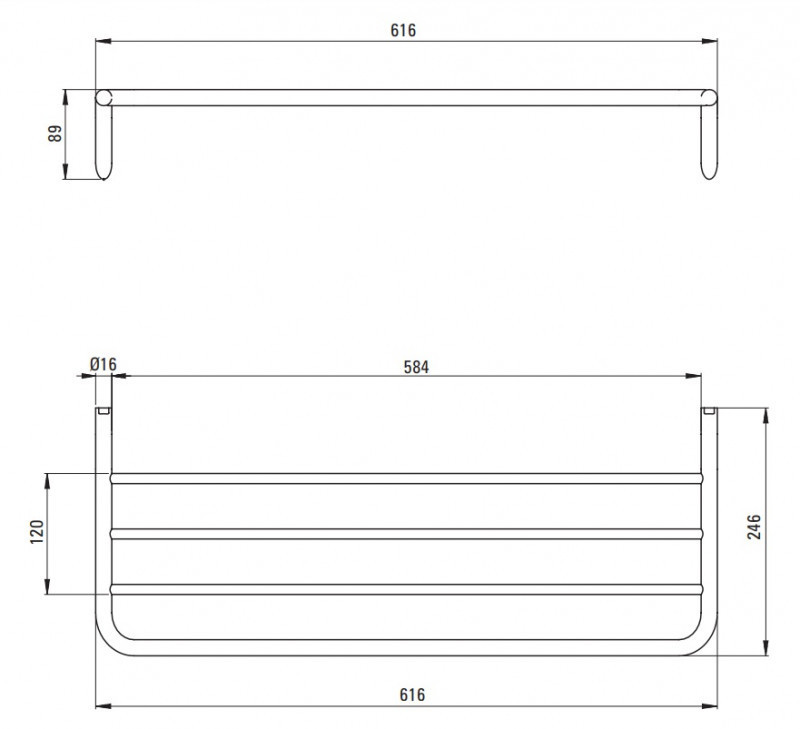 Deante Silia wieszak półka żeberkowa złoty ADIZ531