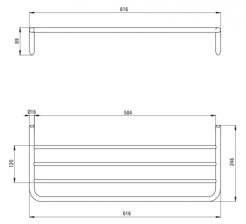 Deante Silia wieszak półka żeberkowa czarny matowy ADIN531