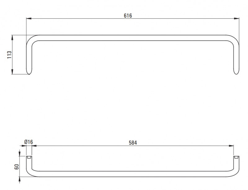 Deante Silia reling wieszak na ręcznik ścienny chrom połysk ADI0621