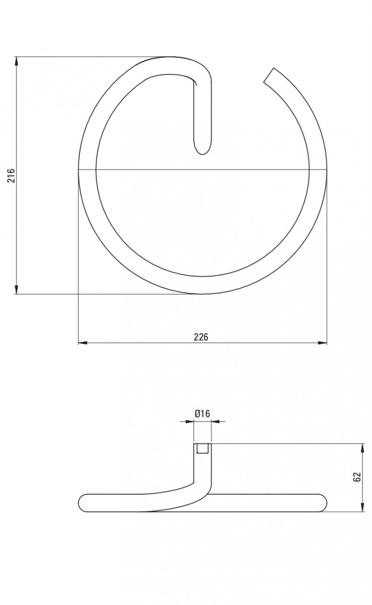 Deante Silia wieszak na ręcznik ścienny okrągły chrom połysk ADI0611