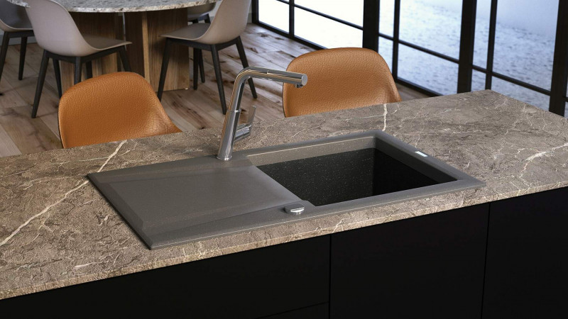 Deante Silia bateria zlewozmywakowa z wyciąganą wylewką chrom BQS073M