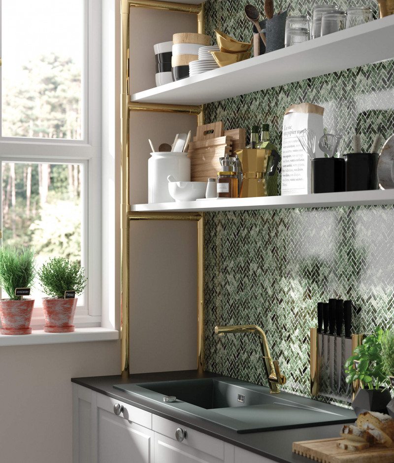 Deante Silia bateria zlewozmywakowa z wyciąganą wylewką złoty BQSZ73M