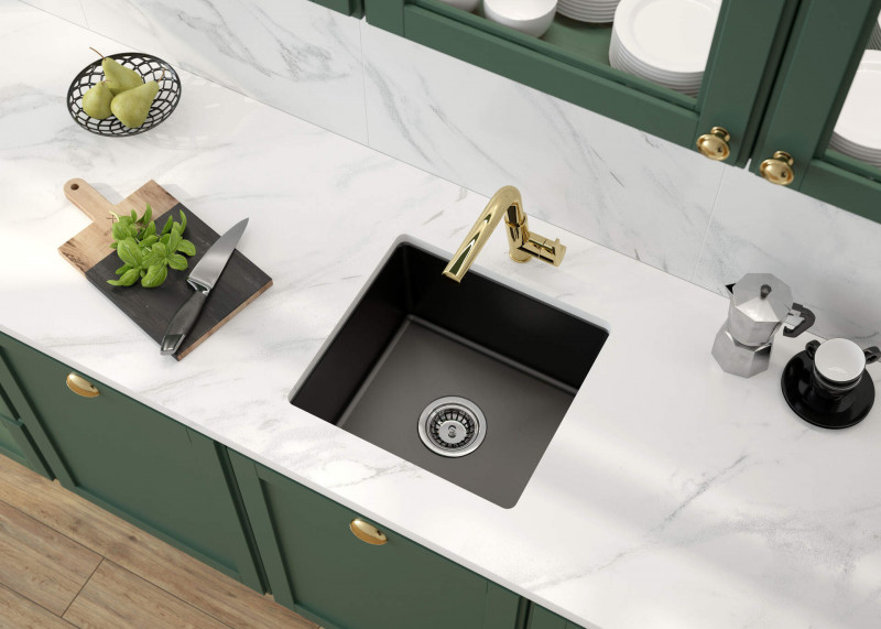 Deante Silia bateria zlewozmywakowa z wyciąganą wylewką złoty BQSZ73M