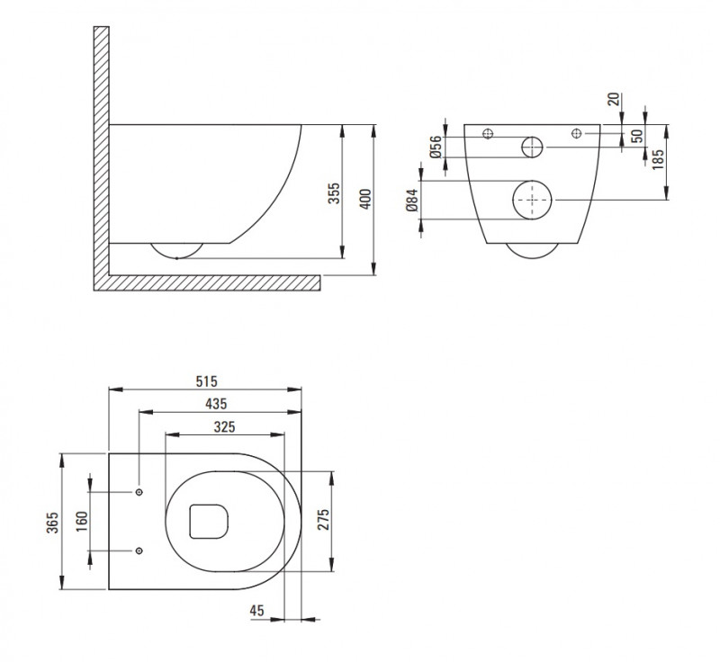 Deante Silia muszla bezkołnierzowa wisząca + deska wolnoopadająca slim biały CDLD6ZPW