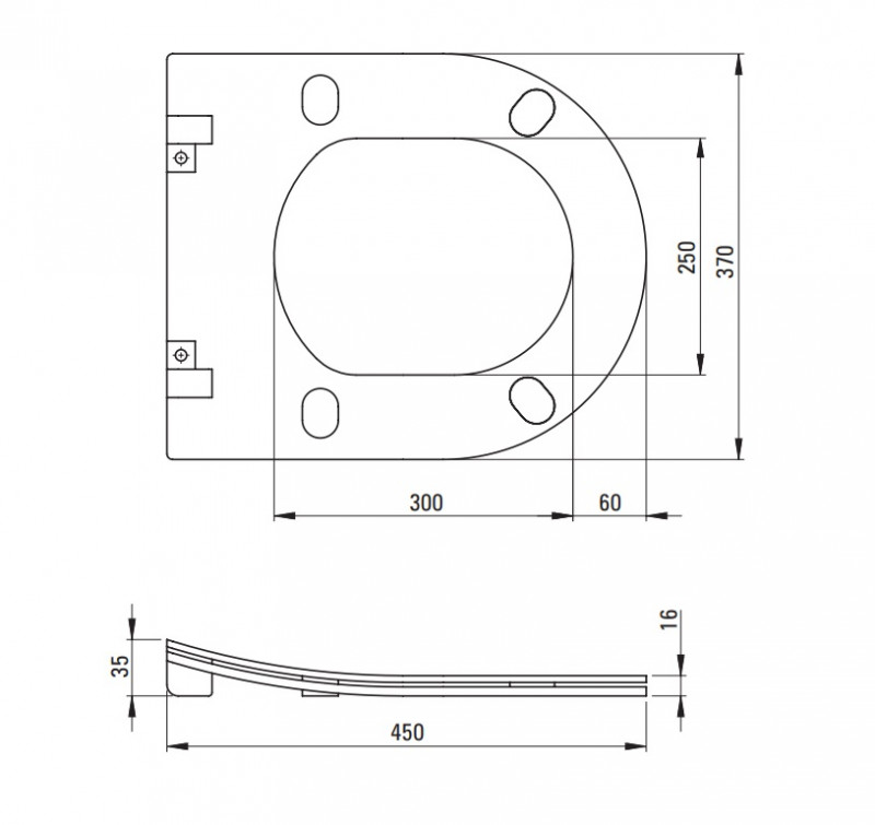 Deante Silia muszla bezkołnierzowa wisząca + deska wolnoopadająca slim biały CDLD6ZPW