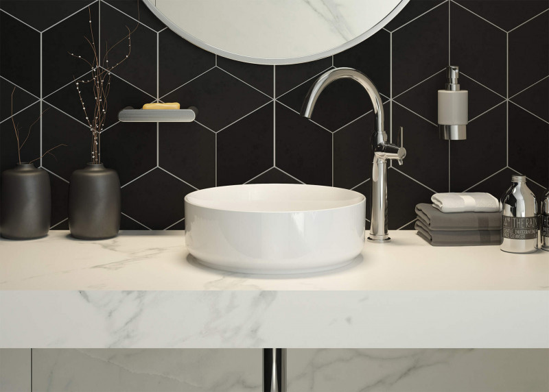 Deante Silia umywalka stawiana na blat 36x36 cm biały CDL6U4S