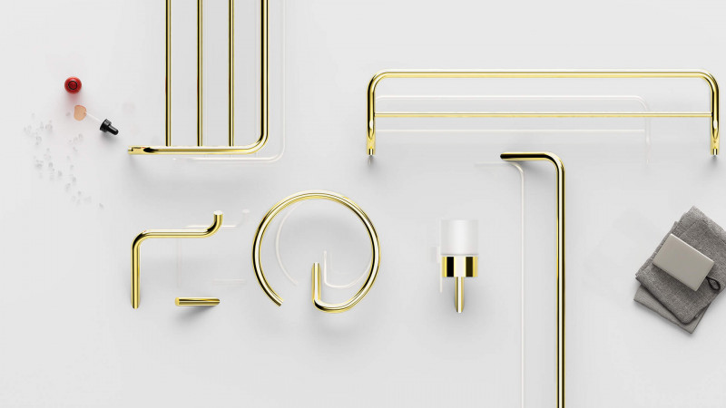 Deante Silia reling wieszak na ręcznik ścienny złoty ADIZ621