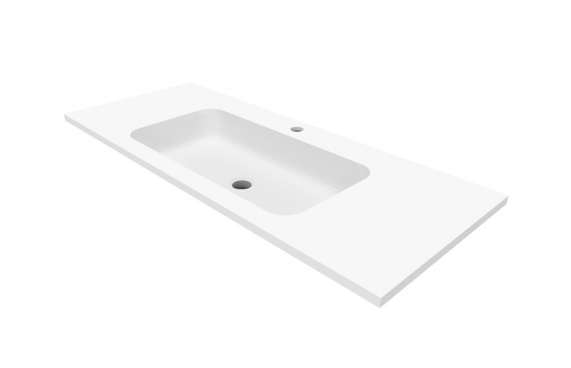 Cristalstone Linea Simpla umywalka meblowa 120x45 cm biały satynowy mat U1200-MCOT/CR