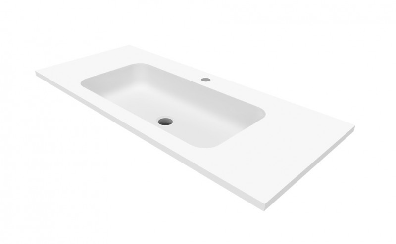 Cristalstone Linea Simpla umywalka meblowa 100x45 cm biały satynowy mat U1000-MCOT/CR