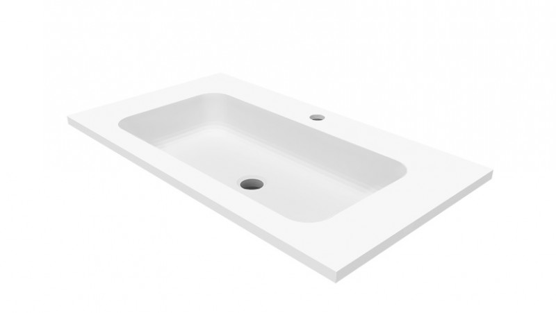 Cristalstone Linea Simpla umywalka meblowa 80x45 cm biały satynowy mat U800-MCOT/CR