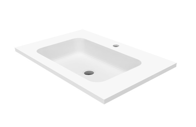 Cristalstone Linea Simpla umywalka meblowa 70x45 cm biały satynowy mat U700-MCOT/CR