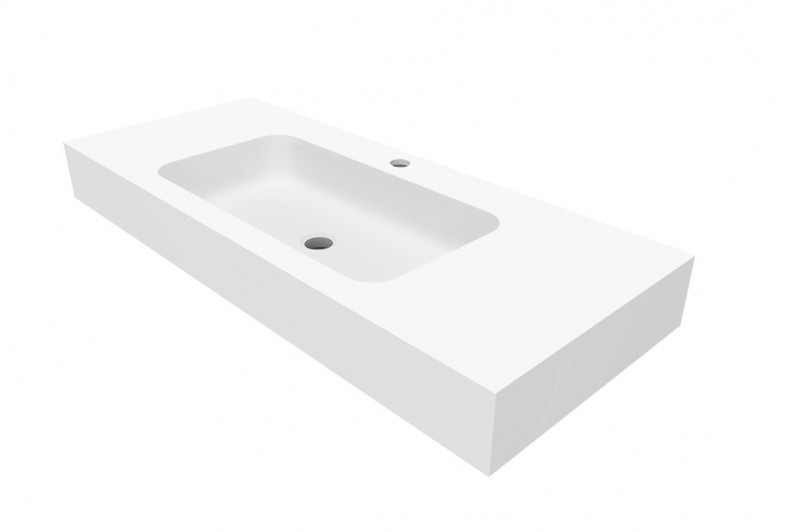 Cristalstone Linea Simpla umywalka 120x45 cm biały satynowy mat U1200-MCOT