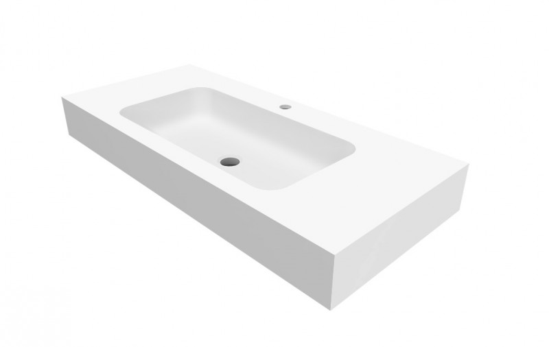 Cristalstone Linea Simpla umywalka 100x45 cm biały satynowy mat U1000-MCOT