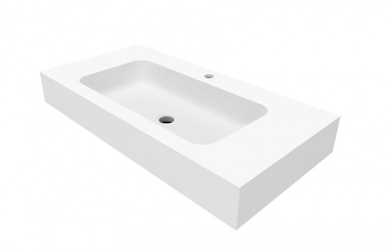 Cristalstone Linea Simpla umywalka 90x45 cm biały satynowy mat U900-MCOT