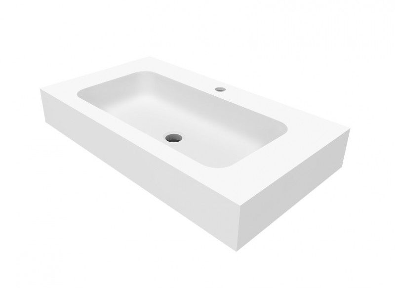 Cristalstone Linea Simpla umywalka 80x45 cm biały satynowy mat U800-MCOT