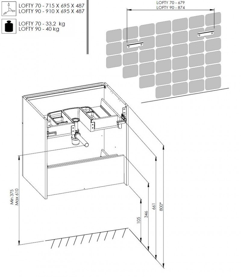 Elita Lofty 90 szafka podumywalkowa czarny mat 168304 - !!!!!