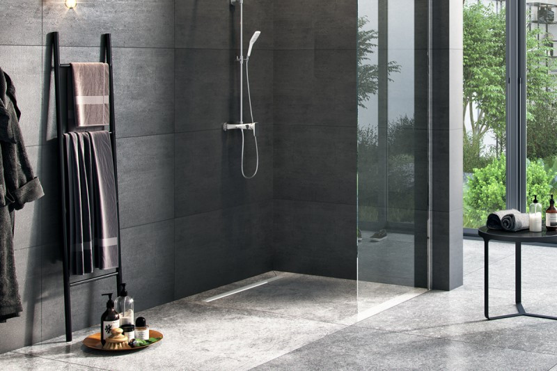 Excellent Stilio odpływ liniowy z rusztem dekoracyjnym 90 cm niski 6 cm INEX.1515.900.R.SNP