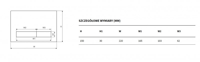Excellent Gravio przycisk do stelaża WC biały INEX.GR220.150.WH