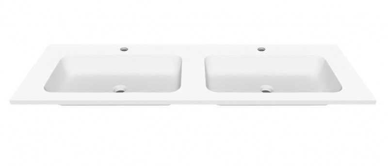 Cristalstone Linea Simpla umywalka meblowa podwójna 140x45 cm biały satynowy mat U1400-2xMOT/CR