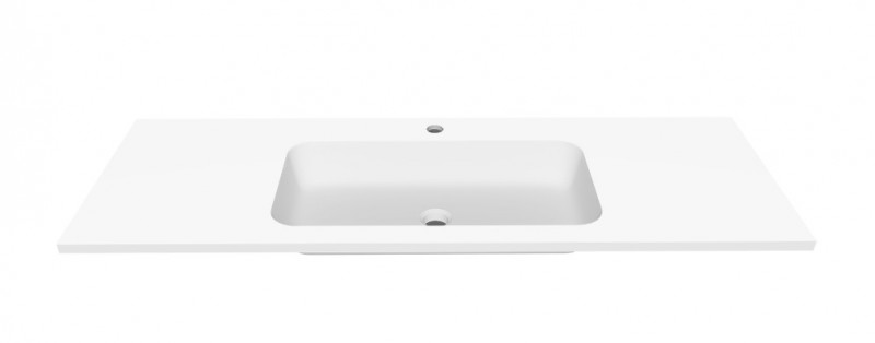 Cristalstone Linea Simpla umywalka meblowa 130x45 cm biały satynowy mat U1300-MCOT/CR