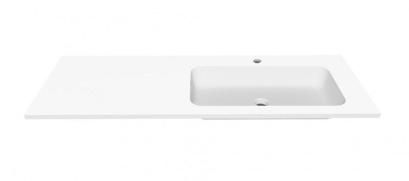 Cristalstone Linea Simpla umywalka meblowa 130x45 cm prawa biały satynowy mat U1300-MBPOT/CR