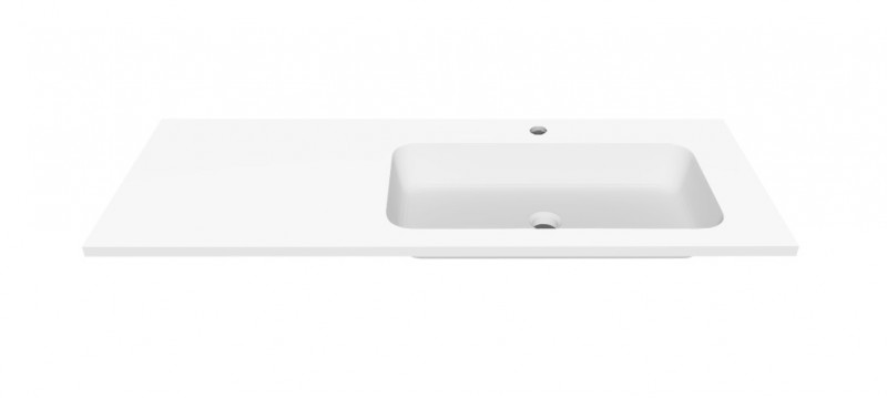 Cristalstone Linea Simpla umywalka meblowa 120x45 cm prawa biały satynowy mat U1200-MBPOT/CR
