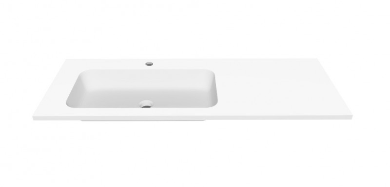 Cristalstone Linea Simpla umywalka meblowa 120x45 cm lewa biały satynowy mat U1200-MBLOT/CR