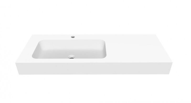 Cristalstone Linea Simpla umywalka 120x45 cm lewa biały satynowy mat U1200-MBLOT