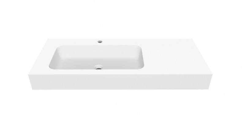 Cristalstone Linea Simpla umywalka 110x45 cm lewa biały satynowy mat U1100-MBLOT