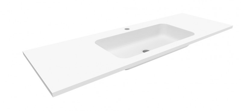 Cristalstone Linea Simpla umywalka meblowa 130x45 cm biały satynowy mat U1300-MCOT/CR