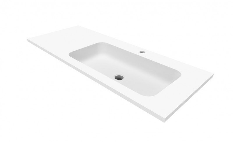 Cristalstone Linea Simpla umywalka meblowa 110x45 cm prawa biały satynowy mat U1100-MBPOT/CR