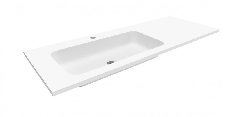 Cristalstone Linea Simpla umywalka meblowa 130x45 cm lewa biały satynowy mat U1300-MBLOT/CR