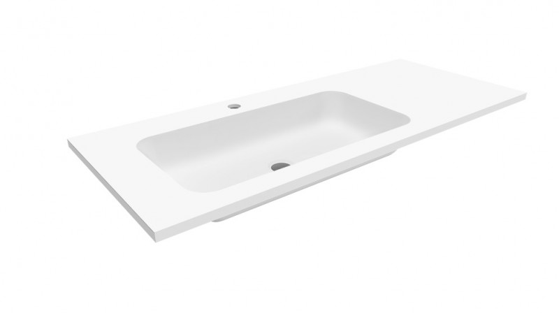 Cristalstone Linea Simpla umywalka meblowa 110x45 cm lewa biały satynowy mat U1100-MBLOT/CR
