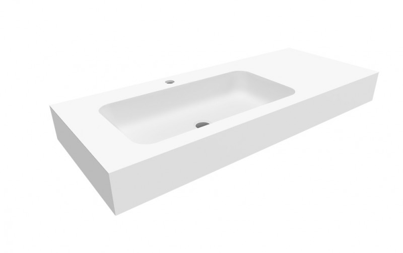 Cristalstone Linea Simpla umywalka 110x45 cm lewa biały satynowy mat U1100-MBLOT