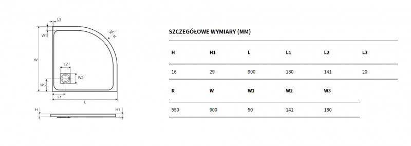 Excellent Arda brodzik półokrągły niski 90x90 kompozyt cappucino BREX.1504.090.090.CAN