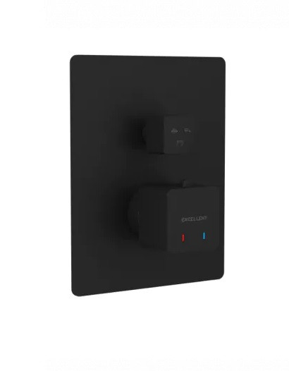 Excellent Keria termostatyczna bateria wannowo-prysznicowa 3-drożna podtynkowa czarny mat AREX.2048BL