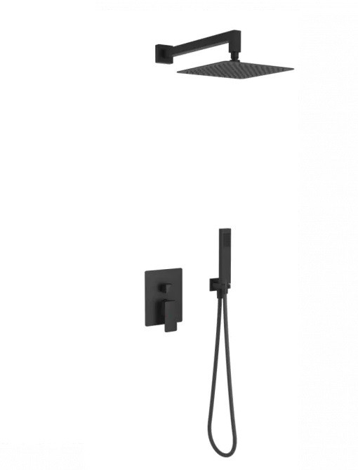 Excellent Keria zestaw podtynkowy z deszczownicą 25x25 3-drożny czarny mat AREX.SET.2047BL