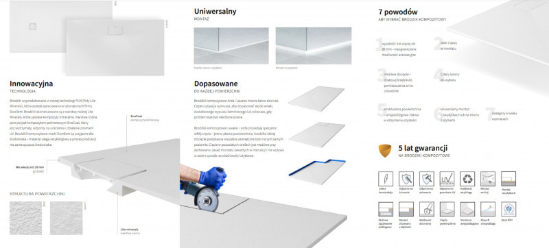 Excellent Arda brodzik półokrągły niski 90x90 kompozyt cappucino BREX.1504.090.090.CAN