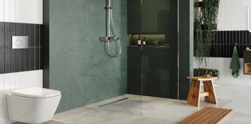 Excellent Stilio odpływ liniowy z rusztem dekoracyjnym 90 cm niski 6 cm INEX.1515.900.R.SNP