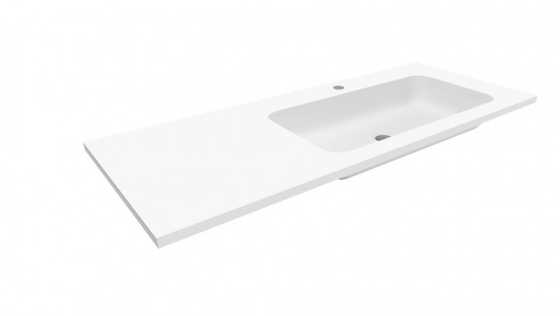 Cristalstone Linea Simpla umywalka meblowa 110x45 cm prawa biały satynowy mat U1100-MBPOT/CR