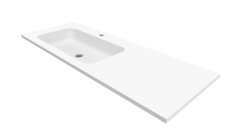 Cristalstone Linea Simpla umywalka meblowa 120x45 cm lewa biały satynowy mat U1200-MBLOT/CR