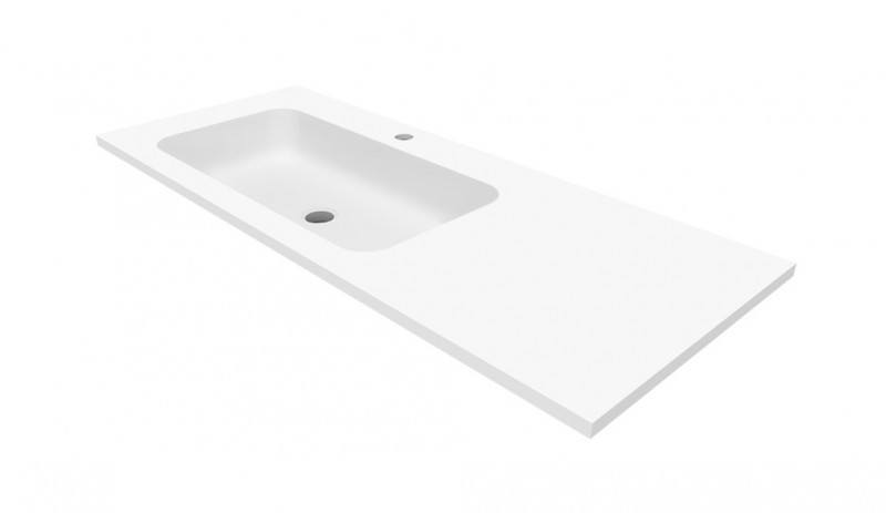 Cristalstone Linea Simpla umywalka meblowa 110x45 cm lewa biały satynowy mat U1100-MBLOT/CR