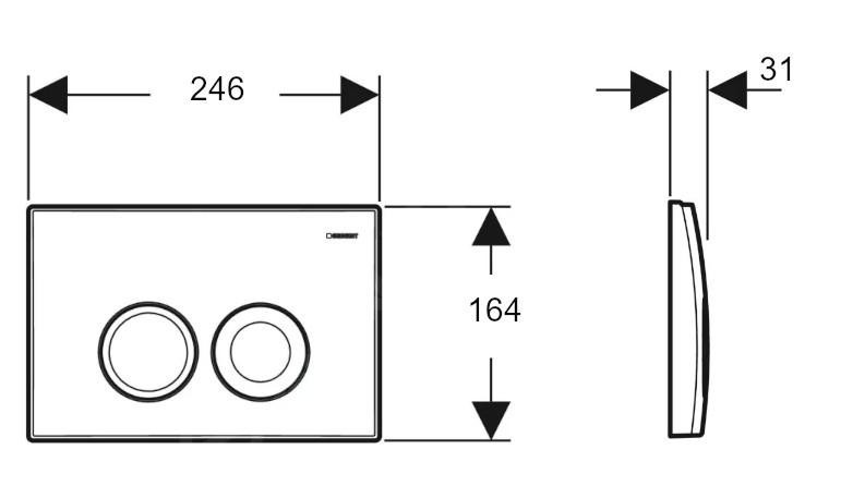 Geberit Delta 25 przycisk do stelaża WC UP100 chrom błyszczący 115.125.21.5