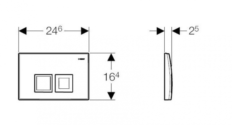 Geberit Delta 35 przycisk do stelaża WC UP100 chrom matowy 115.135.46.5