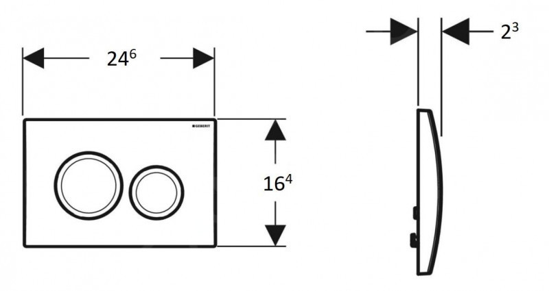 Geberit Delta 20 przycisk do stelaża WC UP100 chrom matowy 115.127.46.1