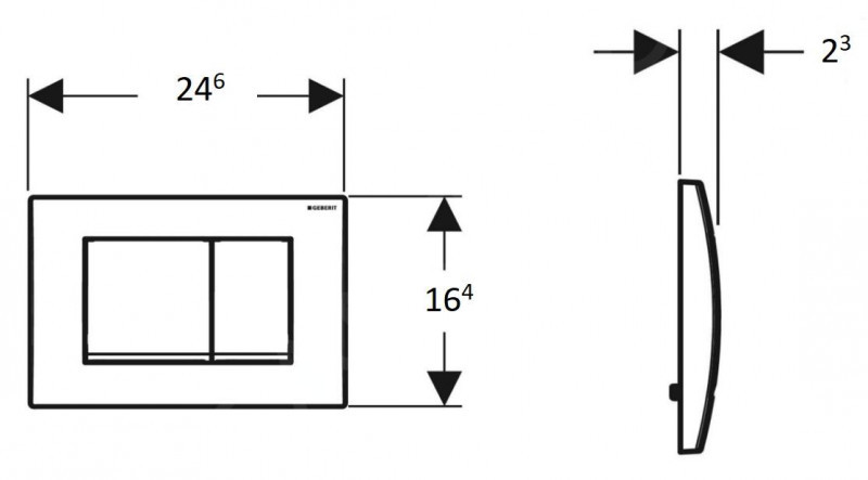 Geberit Delta 30 przycisk do stelaża WC UP100 chrom matowy 115.137.46.1