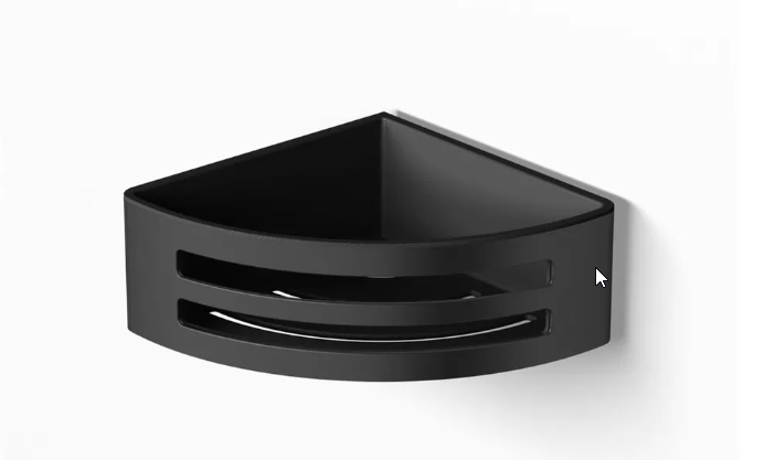 Stella koszyk narożny z wkładem czarny mat 16038BB