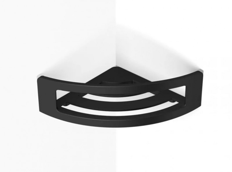 Stella koszyk narożny z krytym pocowaniem czarny mat 16032-B