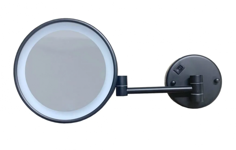 Stella lusterko kosmetyczne powiększające 3x podświetlane LED ruchome czarny mat 2200730-B